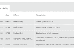 Sledovanie zasielky
